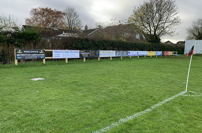 Sponsor boards at Wheldrake